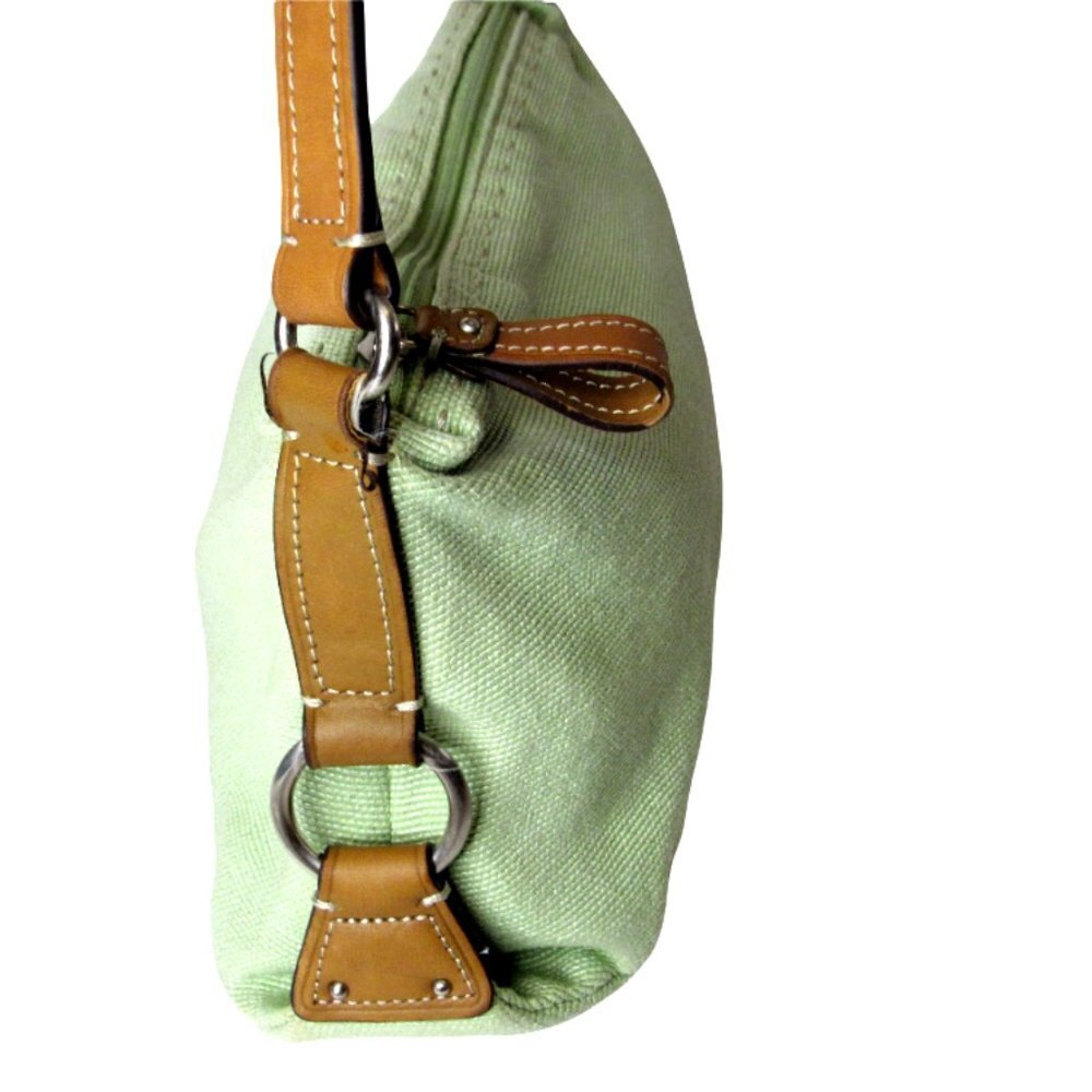 Fossil Purse Sea Grass Green Weaved Shoulder Bag Leather Strap Floral Li… - Picture 3 of 9